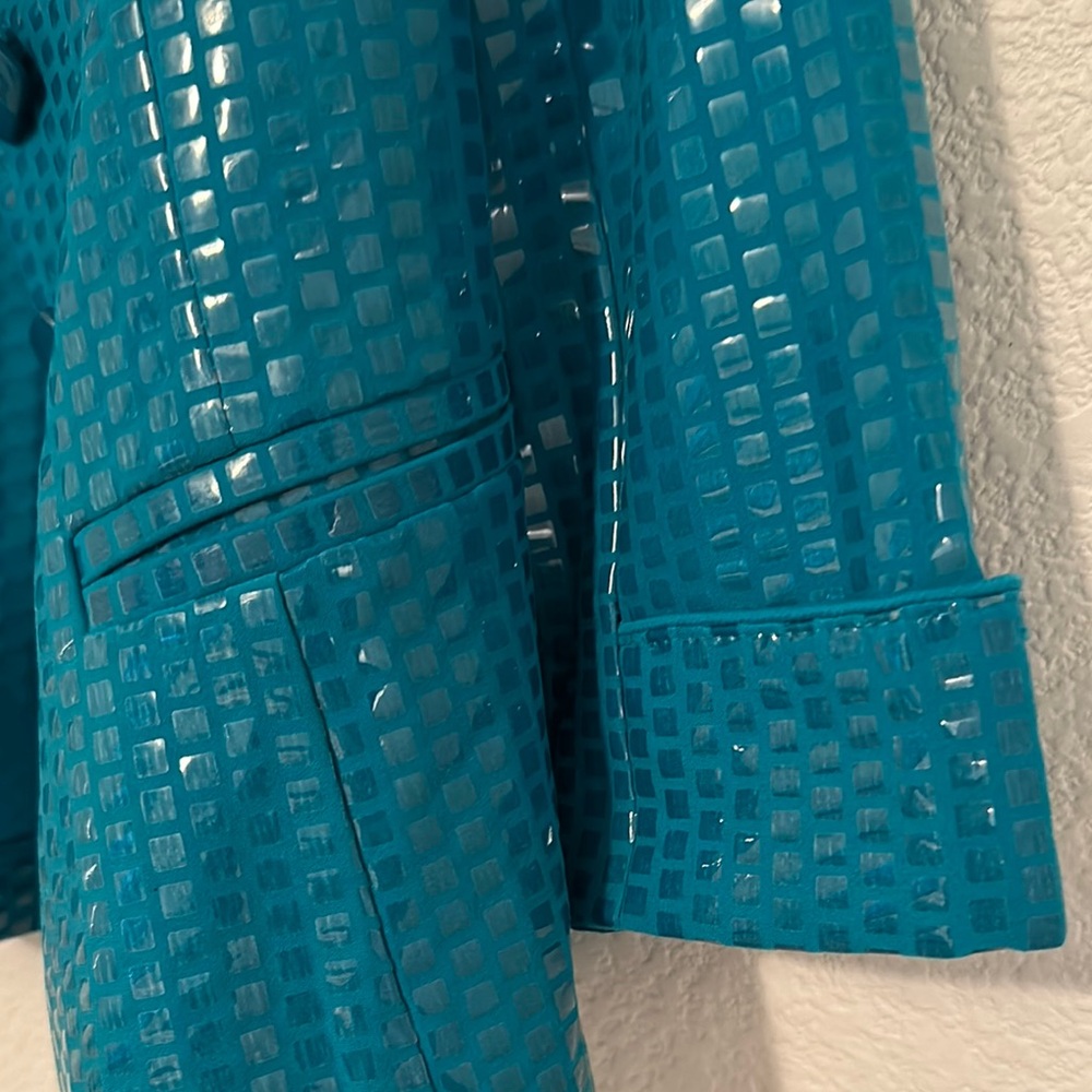Clara S. Teal Blue sequin Blazer Design - Picture 7 of 11